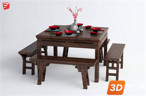 Dining Table Set Skp Files